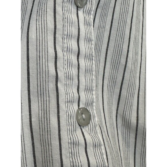 Alfred Dunner Women’s White Gray Striped Button Up Purple Flowers Sz XL - Picture 5 of 9